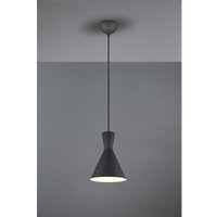 Meinewunschleuchte - led Pendelleuchte 1 flammig mit Metallschirm Schwarz, Ø20cm von MEINEWUNSCHLEUCHTE