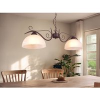 Meinewunschleuchte - led Pendelleuchte Landhausstil 2-flammig mit Glasschirmen Weiß, b: 82cm Meinewunschleuchte - led Pendelleuchte Landhausstil 2-flammig mit Glasschirmen Weiß, b: 82cm von MEINEWUNSCHLEUCHTE