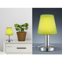 Meinewunschleuchte - led Tischlampe mit Stoff Lampenschirm Grün & Touchfunktion dimmbar, Höhe 24cm von MEINEWUNSCHLEUCHTE