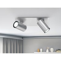 LED Deckenstrahler Silber 2-flammig, Breite 30cm von MEINEWUNSCHLEUCHTE