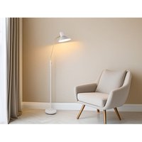 Retro led Stehleuchte mit Flexarm, Metall Grau-Gold Höhe 145cm von MEINEWUNSCHLEUCHTE