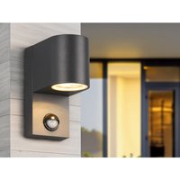 Meinewunschleuchte - Runde led Außenwandleuchte Downlight mit Bewegungsmelder, Anthrazit von MEINEWUNSCHLEUCHTE