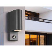 Meinewunschleuchte - Runde led Außenwandleuchte Up and Down mit Bewegungsmelder, Anthrazit von MEINEWUNSCHLEUCHTE