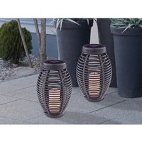Solarlaterne 2er set mit led Kerze & Rattanoptik hängend oder stehend, Höhe 35cm Solarlaterne 2er set mit led Kerze & Rattanoptik hängend oder stehend, Höhe 35cm von MEINEWUNSCHLEUCHTE