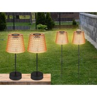 Solarleuchten Set: 2er Sets Tischleuchten & Erdspießleuchten Bernsteinfarbig von MEINEWUNSCHLEUCHTE