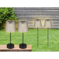 Solarleuchten Set: 2er Sets Tischleuchten & Erdspießleuchten Rauchfarbig von MEINEWUNSCHLEUCHTE
