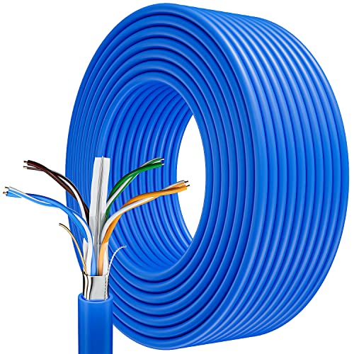 Ethernet Kabel 75m LAN Kabel Verlegekabel, Cat6 FTP Geschirmt Netzwerkkabe 75 meter Lange Wasserdicht Installationskabel, 24AWG Hochgeschwindigkeits InternetKabel, RJ45 Gigabit Außen Patchkabel von MEIPEK