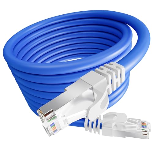 LAN Kabel 10 meter, FTP Geschirmt Ethernet Kabel, Cat 6 Hochgeschwindigkeit Netzwerkkabel Verlegekabel 10m Lange Installationskabel Patchkabel, RJ45 Gigabit Internet Kabel für Router Switch Modem PS5 von MEIPEK