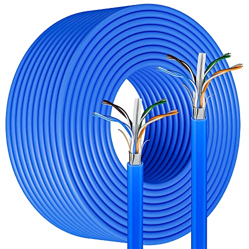 MEIPEK LAN Kabel 100 meter, Netzwerkkabel Verlegekabel 100m, Außen Wasserdicht Internet Kabel, FTP Geschirmt Ethernet Kabel 100m Lange Installationskabel, Hochgeschwindigkeits RJ45 Gigabit Patchkabel von MEIPEK