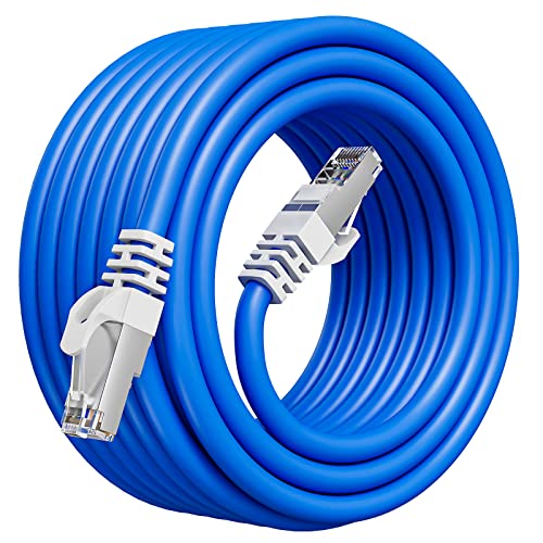 LAN Kabel 30 meter, Netzwerkkabel 30m Outdoor Indoor Gigabit Ethernet Kabel FTP Abgeschirmtes Wlan Kabel 30m High Speed Cat 6 Internet Kabel Außen Wasserdicht RJ45 Lange Patchkabel für Router Modem von MEIPEK