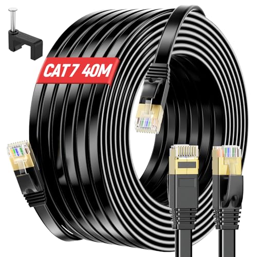 LAN Kabel 40 meter, Netzwerkkabel 40m Outdoor Indoor Gigabit Ethernet Kabel FTP Abgeschirmtes Wlan Kabel 40m High Speed Cat 7 Internetkabel Außen Wasserdicht RJ45 Lange Patchkabel für Router Modem LAN Kabel 40 meter, Netzwerkkabel 40m Outdoor Indoor Gigabit Ethernet Kabel FTP Abgeschirmtes Wlan Kabel 40m High Speed Cat 7 Internetkabel Außen Wasserdicht RJ45 Lange Patchkabel für Router Modem von MEIPEK