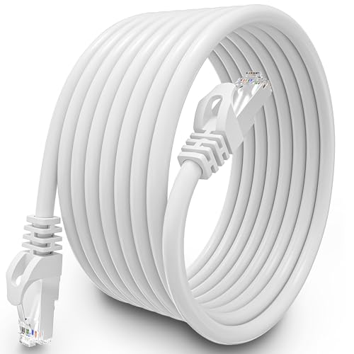 Lan Kabel 10 Meter Cat 6 Verlegekabel 10m Netzwerkkabel Weiß Outdoor Lange Außenbereich Installationskabel Wasserdicht Patchkabel Ethernet Kabel FTP 23AWG Geschirmtes Rj45 Gigabit Internet Kabel von MEIPEK