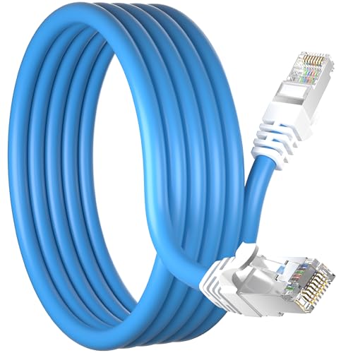 Cat 7 Kabel 10m LAN Kabel 10 meter Hochgeschwindigkeit 10000Mbit/s 600MHz RJ45 Ethernet Netzwerkkabel 10m, SFTP Dreifach Geschirmt Gigabit Internetkabel, 24AWG PIMF Patchkabel für Router Modem von MEIPEK
