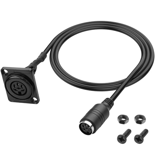 MEIRIYFA D-Typ MIDI DIN 6 Pin Audio Kabel Adapter, 6 poliger DIN Buchse auf Buchse Verlängerungskabel Panel Mount Audio Stecker Draht für Digital Audio Geräte - 83CM (Buchse auf Buchse) von MEIRIYFA