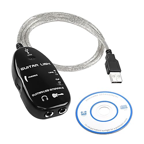 MEIRIYFA Guitar Link USB-Kabel, Gitarren-Schnittstelle auf USB, für Aufnahme-Adapter, PC, Audiokabel, Adapter – 1 m von MEIRIYFA