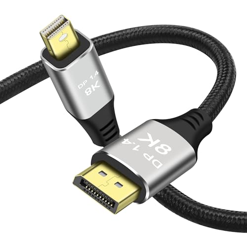 MEIRIYFA Mini DisplayPort zu DisplayPort Kabel 8K, Bi-Directional DP zu Mini DP 1.4 Kabel 8K@60Hz, 4K@144Hz HDR für Gaming Laptop, Monitor - 2M von MEIRIYFA