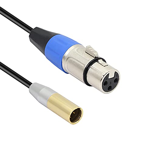 MEIRIYFA Mini-XLR-Stecker auf XLR-Mikrofonkabel, Mini-XLR-3-poliger auf 3-poliger XLR-Karte Audiokabel für BMPCC 4K Kamera, Videoassistent (0,3 m) (Mini-XLR-Stecker auf XLR-Buchse) von MEIRIYFA