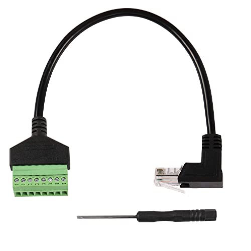 MEIRIYFA RJ45-Schraubklemmen-Block-Adapter, Ethernet-RJ45-Stecker auf 8-poliges, schweißfreies Terminal-Netzwerk-Verlängerungskabel – 28 cm (oben) von MEIRIYFA