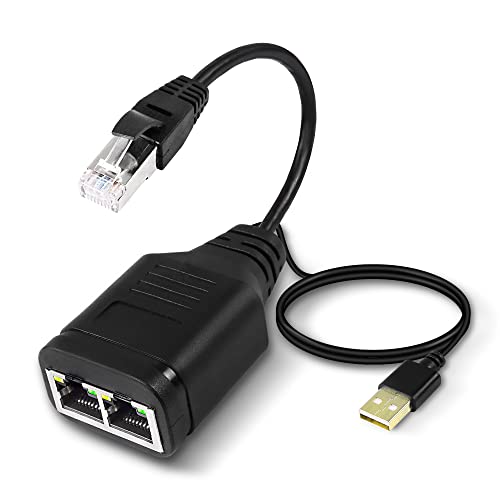 MEIRIYFA RJ45 Stecker auf Buchse Ethernet Splitter Kabel 1 zu 2 Netzwerk LAN Verlängerung Drahtadapter Konverter 8P8C für Cat5e/5/6/7/8-2 Ports gleichzeitiges Arbeiten von MEIRIYFA