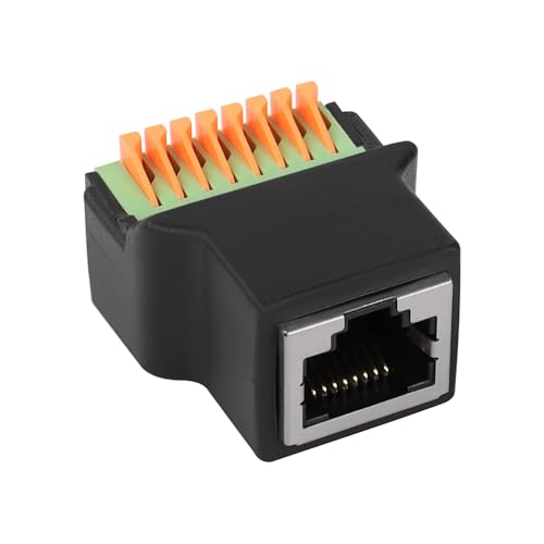 MEIRIYFA RJ45 zu 8Pin Quick Connect Lötloser Adapter Stecker, RJ45 8P8C Buchse auf 8Pin Terminal Presse Typ Lötloser Netzwerkstecker für CAT5/6/7 Audio Analog GPIO MEIRIYFA RJ45 zu 8Pin Quick Connect Lötloser Adapter Stecker, RJ45 8P8C Buchse auf 8Pin Terminal Presse Typ Lötloser Netzwerkstecker für CAT5/6/7 Audio Analog GPIO von MEIRIYFA