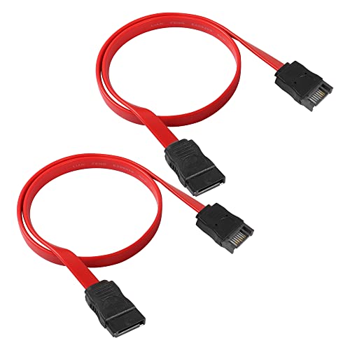 MEIRIYFA 2x SATA-Verlängerungskabel, 7-polig, 50 cm, Rot, für interne und externe Festplatten, SSDs von MEIRIYFA