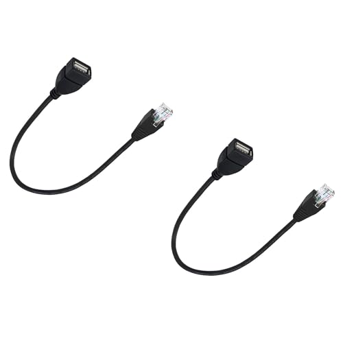MEIRIYFA USB Buchse auf RJ45 Kabel, USB auf RJ45 Ethernet 8P4C Adapter Netzwerkkabel für Router, Modem, Desktop PC, Switch, TV Box (0.3M, 2PCS) von MEIRIYFA
