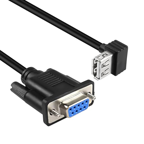 MEIRIYFA USB Buchse auf RS-232 DB9 Buchse Adapterkabel, USB 2.0 auf serielle RS232 DB9(9-polig) Konverterkabel für Kassenregister, Modem, Scanner, Digitalkameras - 30cm von MEIRIYFA