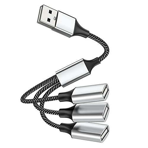 MEIRIYFA USB Splitter Y Kabel zum Aufladen OTG, 3 in 1 USB 2.0 A Stecker zu 3 Buchse Extender Hub Daten Aufladen Split Adapter für Telefon/PC/Auto/Laptop - 27cm von MEIRIYFA