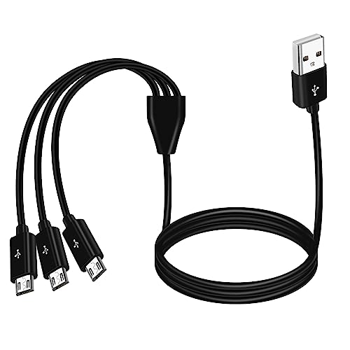 MEIRIYFA USB auf Micro USB Splitter Kabel, 3 in 1 USB 2.0 A Stecker auf drei Micro USB Stecker Sync Ladekabel (schwarz, 1M) von MEIRIYFA