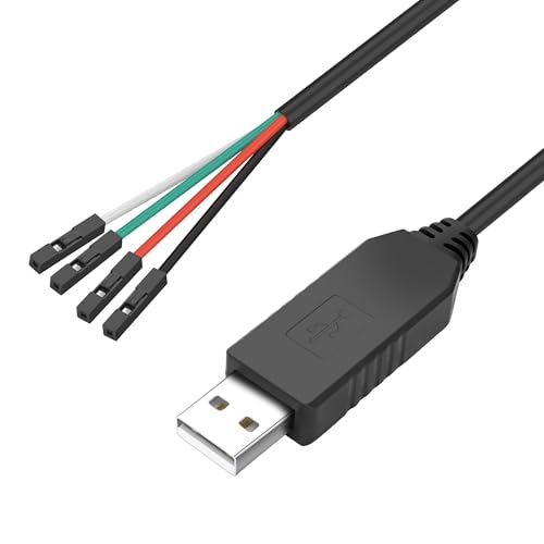 MEIRIYFA USB zu TTL Serial Adapter Kabel 5V zu 3.3V UART Konverter Draht, USB zu TTL TX RX VCC GND Pinout Signal 4-Pin Buchse mit FTDI FT232RL Chip für Windows 10/8/7/XP/Vista (1M) von MEIRIYFA