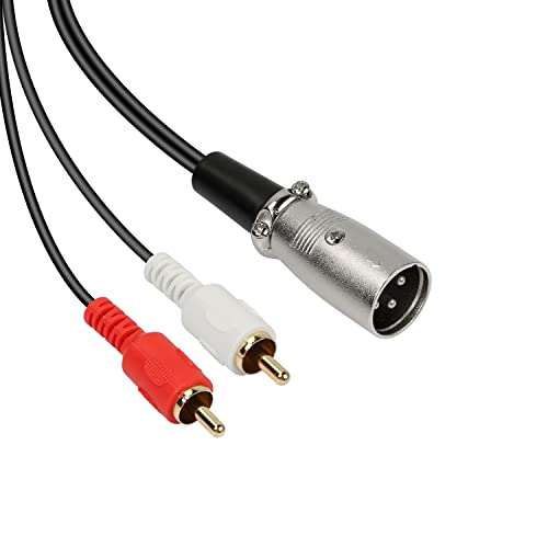 MEIRIYFA XLR Stecker auf 2 Phono Cinch Stecker Adapter Y Splitter Patch Kabel, 1 XLR Stecker 3 Pin auf Dual Cinch Stecker Stereo Audio Kabel (1.5M) von MEIRIYFA