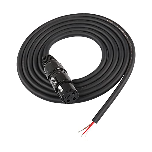 MEIRIYFA XLR Kabel Mikrofonkabel, XLR 3Pin Buchse zu Bare Wire Open End Gold überzogene XLR Stecker Lautsprecher Kabel Ersatz Audio Kabel für DJ/PA Verstärker Subwoofer - 2M von MEIRIYFA