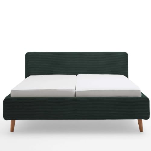 Doppelbett Madras 160 x 200 cm Cordsamt – Dunkelgrün von MEISE