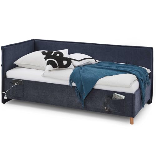 Doppelbett Ollie | mit Rückenlehne | 140 x 200 cm | Design Dunkelblau Doppelbett Ollie | mit Rückenlehne | 140 x 200 cm | Design Dunkelblau von MEISE