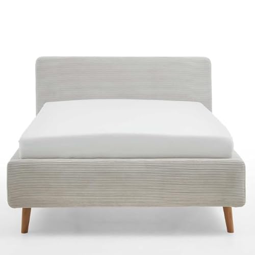 Gepolstertes Bett Madras 140 x 200 cm Cordsamt – Beige von MEISE