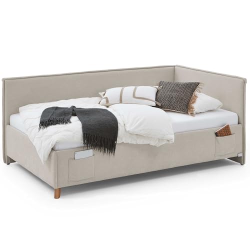 Polsterbett Ollie | mit Rückenlehne | 120 x 200 cm | Beige Design von MEISE