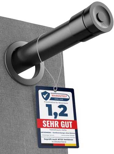 MEISENBERG Gardinenstange zum Klemmen 90-160cm - Duschstange ohne Bohren - Vorhangstange - Schwarz - Teleskopstange - 1Stück MEISENBERG Gardinenstange zum Klemmen 90-160cm - Duschstange ohne Bohren - Vorhangstange - Schwarz - Teleskopstange - 1Stück von MEISENBERG