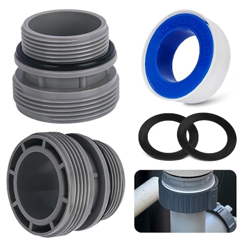 2 Stück Poolschlauch Adapter,Schlauchadapter für 40mm auf 1 1/2 Zoll Schlauch,Adapter für Intex Pool,Poolpumpe Schlauchadapter mit Dichtung und PTFE-Band von MEISHANG