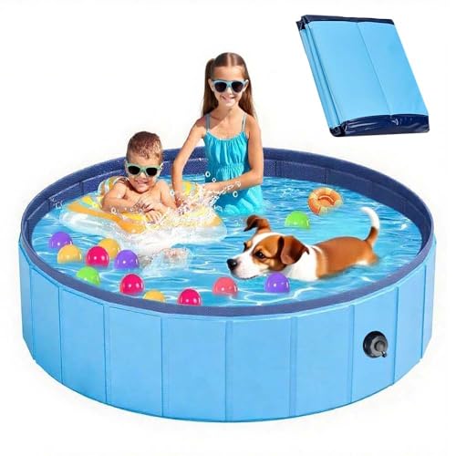 Hundepool,Hundeplanschbecken 120 * 30cm,Faltbarer Pool für Hunde,Tragbare Hundebadewanne,Kleines Planschbecken für Welpen und Kinder von MEISHANG