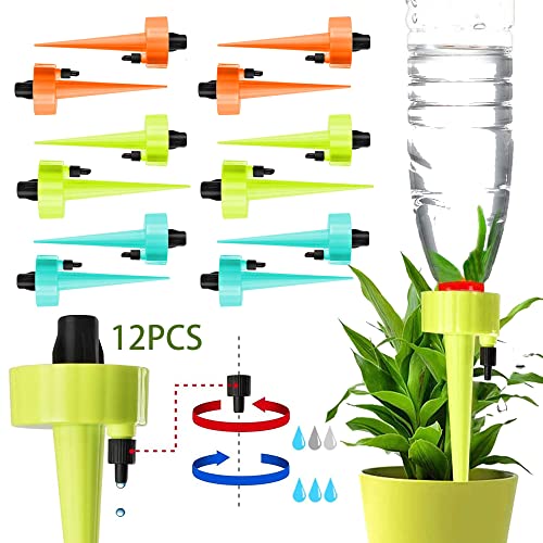 MEISHANG 12PCS Automatische Bewässerung von Pflanzen - Blumen - Garten,TopfpflanzenGarten Pflanzen Blumen Bewässerungssystem,Wasserspender für Pflanzen,Einstellbar Bewässerungssystem von MEISHANG