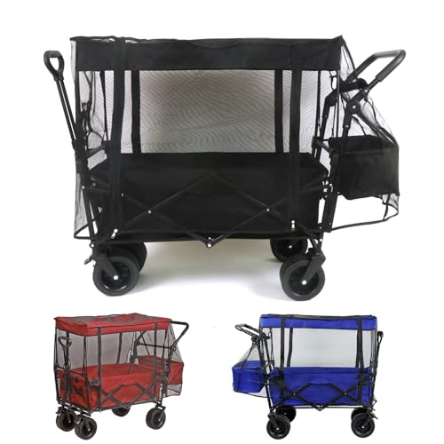 Moskitonetz Bollerwagen Universal,Insektenschutz für Bollerwagen,Insektenschutz Kinderwagen,Bollerwagen Zubehör,Idealer Schutz vor Wespen-Dank Feinem Netzgewebe,Reißfest Waschbar von MEISHANG