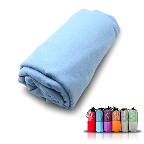 MEISHIDA Super schnell trocknendes Mikrofaser-Handtuch, Handtuch für Sport, Fitnessstudio, Reisen und Strand, saugfähig und ultraleicht (Blau, 60 x 120 cm) von MEISHIDA
