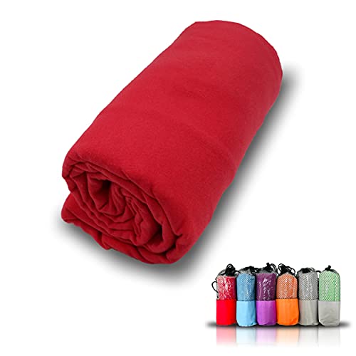 MEISHIDA Super schnell trocknendes Mikrofaser-Handtuch, Handtuch für Sport, Fitnessstudio, Reisen und Strand, saugfähig und ultraleicht (Rot, 40 x 80 cm) von MEISHIDA