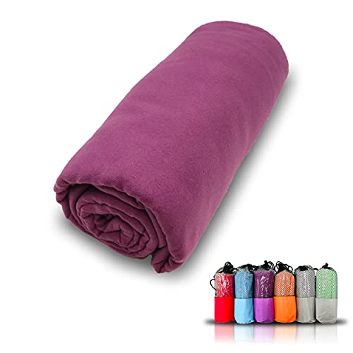 MEISHIDA Super schnell trocknendes Mikrofaser-Handtuch, Handtuch für Sport, Fitnessstudio, Reisen und Strand, saugfähig und ultraleicht (Violett, 40 x 80 cm) von MEISHIDA