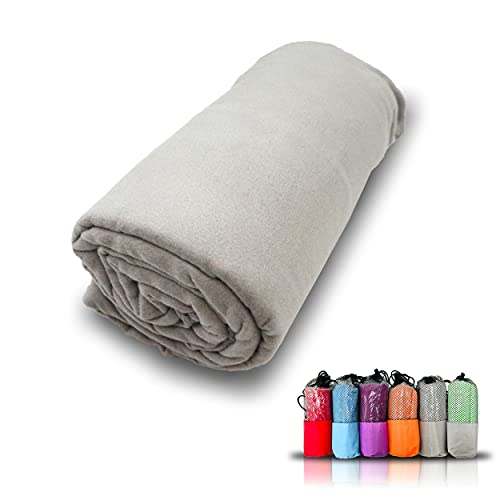 MEISHIDA Super schnell trocknendes Mikrofaser-Handtuch, Handtuch für Sport, Fitnessstudio, Reisen und Strand, saugfähig und ultraleicht (Grau, 60 x 120 cm) von MEISHIDA