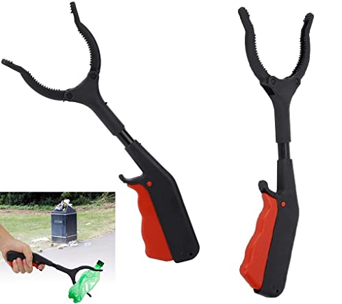 MEISO Müllgreifer, 2 Pcs Kinder Greifzange, Robuster ABS Müllsammler mit Anti Rutsch Clip, Multifunktionale Müllzange von MEISO