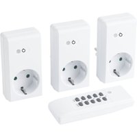 Funksteckdosen-Set 4-teilig - 1100 w - 4 Kanäle & 1 Master-Kanal - Mit Fernbedienung - Selbstlern-Funktion - 30 m Reichweite - IP20 Innenbereich / von MEISTER