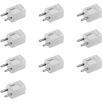 Meister Schutzkontakt-Stecker - 10 Stück - Kunststoff - weiß - 250 V - 16 A - Maximaler Kabelquerschnitt 2,5 mm² - IP20 Innenbereich - Gerade von MEISTER