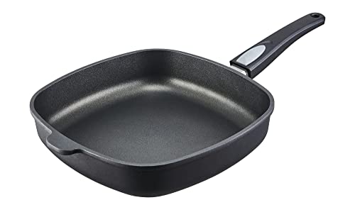 MEISTERKOCH Bratpfanne 28 x 28 cm, Induktion, Antihaft, abnehmbarer Griff | 6,5 cm hoher Rand, 4,3l Volumen | Made in Germany | 4-lagige Titanium-Versiegelung, spülmaschinengeeignet von MEISTERKOCH KOCHEN WIE DIE PROFIS