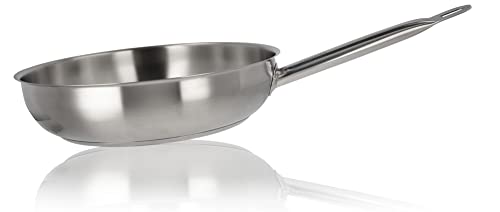 MEISTERKOCH Bratpfanne Edelstahlpfanne 28 cm Durchmesser | 6,5 cm Höhe, Induktion | Profi Kochgeschirr unbeschichtet, spülmaschinengeeignet, backofenfest bis 240°C von MEISTERKOCH KOCHEN WIE DIE PROFIS